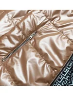 Svetlo hnedá dámska obojstranná bunda s kapucňou (B9793-46)