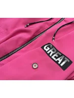 Ružový tenký asymetrický dámsky prehoz cez oblečenie (B8117-83)