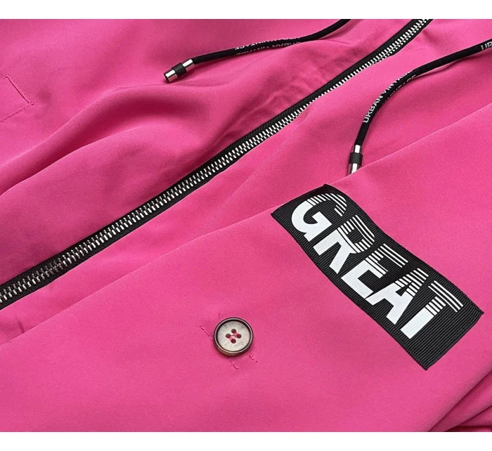 Ružový tenký asymetrický dámsky prehoz cez oblečenie (B8117-83)