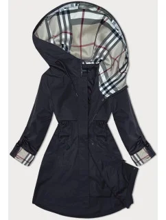 Tmavě modrá bunda parka s ozdobnou podšívkou model 19709891 - BH FOREVER