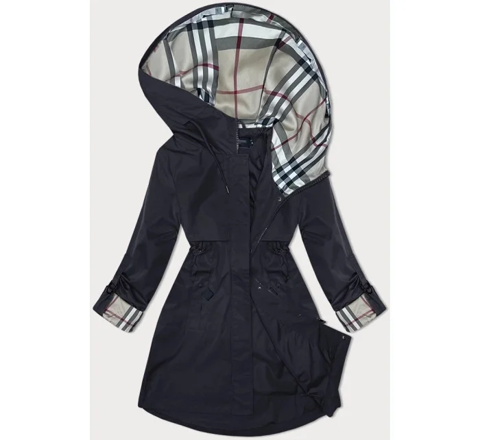 Tmavě modrá bunda parka s ozdobnou podšívkou model 19709891 - BH FOREVER Tmavě modrá bunda parka s ozdobnou podšívkou model 19709891 - BH FOREVER