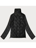 Goodlookin čierno-pantherová obojstranná prešívaná bunda so stojačikom (B8579-1)