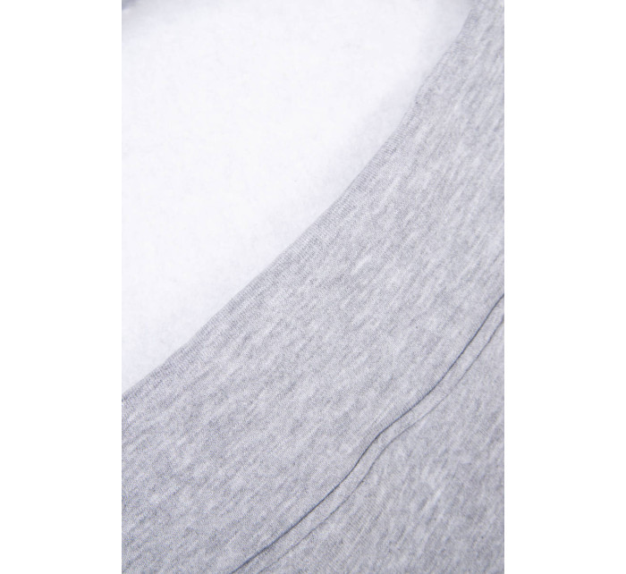 Zateplená mikina s vyšitým nápisom oversize sivá