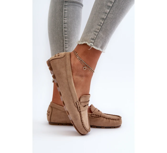 Klasické Dámské Mokasíny Zamszové Hnědé model 21653962 - EVENTO