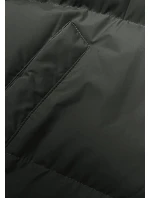 Dlouhá hrubší dámská bunda v army barvě s kapucí model 21246172 - J.STYLE