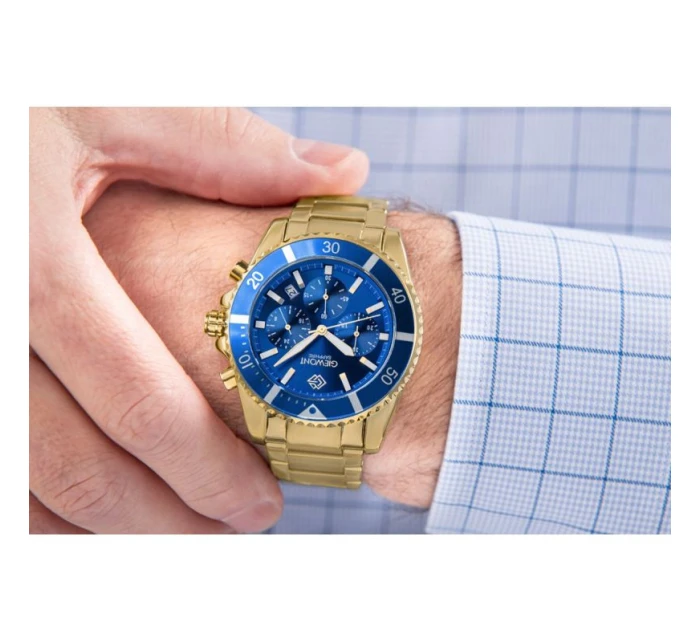 Pánské hodinky Chronograph Sapphire Gold Blue model 21807543 - Giewont Pánské hodinky Chronograph Sapphire Gold Blue model 21807543 - Giewont