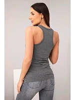 Dámske bavlnené tielko s okrúhlym výstrihom Graphite