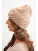 Dámska zimná čiapka s ozdobným gombíkom svetlá ťava Dámska zimná čiapka s ozdobným gombíkom svetlá ťava