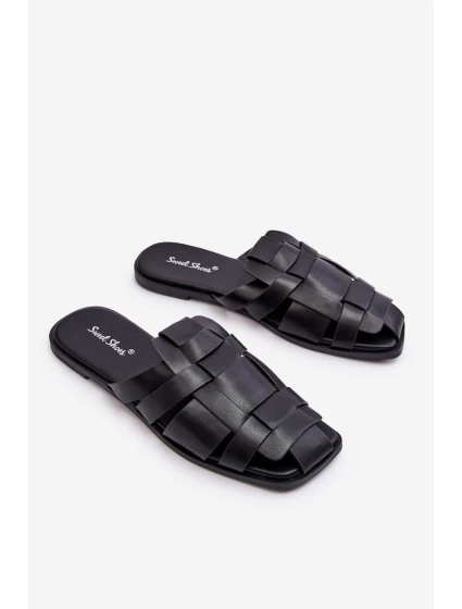 Dámské pruhované pantofle Černá model 21622411 - Boto Dámské pruhované pantofle Černá model 21622411 - Boto