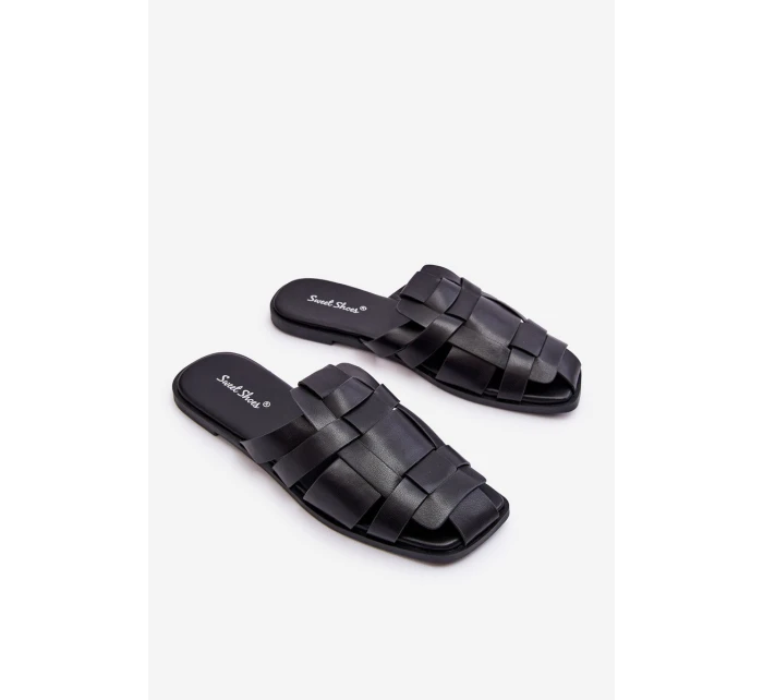 Dámské pruhované pantofle Černá model 21622411 - Boto Dámské pruhované pantofle Černá model 21622411 - Boto