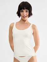 Dámske tielko sloggi ZERO Feel Pure Tank Top v krémovej farbe Silk White – SLOGGI