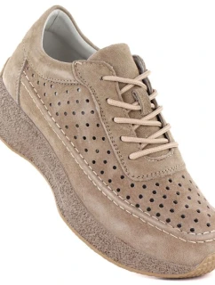 Skórzane damskie jasny Sergio model 22026034 - LEONE