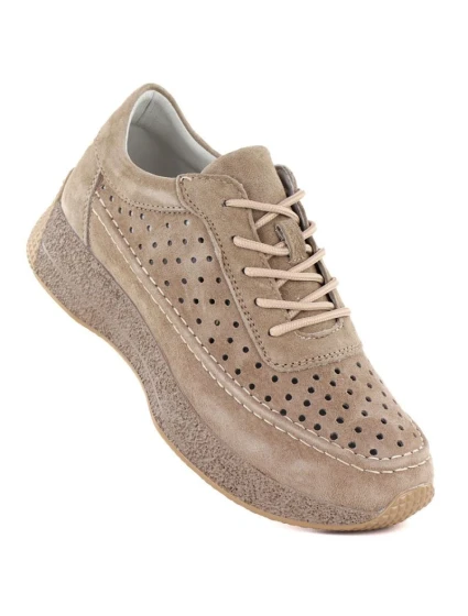 Skórzane damskie jasny Sergio model 22026034 - LEONE