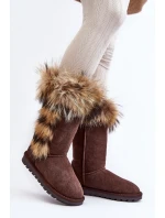 Damskie Botki Śniegowce Ocieplane Zamszowe Brązowe Balvin Damskie Botki Śniegowce Ocieplane Zamszowe Brązowe Balvin