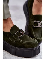 Modne Zamszowe Półbuty Na Platformie Khaki Lemar Marsol Modne Zamszowe Półbuty Na Platformie Khaki Lemar Marsol