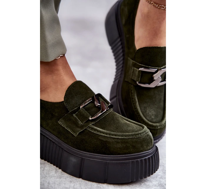 Modne Zamszowe Półbuty Na Platformie Khaki Lemar Marsol Modne Zamszowe Półbuty Na Platformie Khaki Lemar Marsol