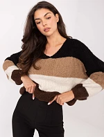 Jumper MI SW 0409.85 čierny a hnedý