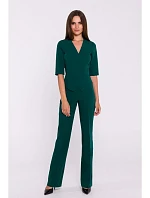S377 Peplum overal - zelený