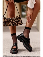 Lakované dámske šnurovacie poltopánky Artiker Black Lakované dámske šnurovacie poltopánky Artiker Black