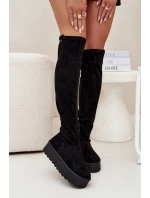 Dámské kozačky nad kolena na platformě Big Star – černé