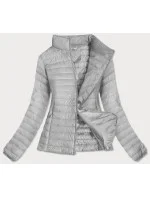 Šedá dámska prešívaná bunda (6651)