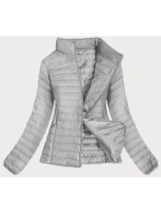 Šedá dámska prešívaná bunda (6651)