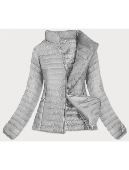 Šedá dámska prešívaná bunda (6651)