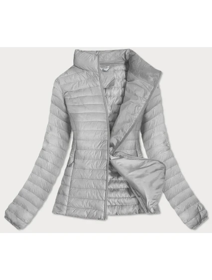 Šedá dámska prešívaná bunda (6651)