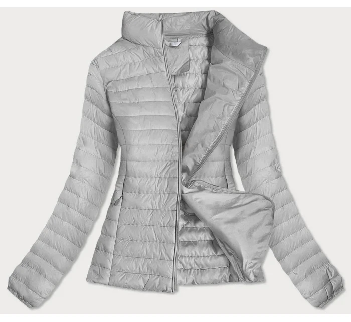 Šedá dámska prešívaná bunda (6651)