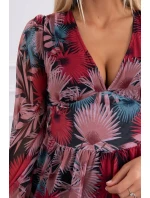 Vzdušné šaty s kvetinovým motívom čiernej