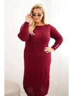 Dámské šaty Plus Size s bordó model 21393350 - K-Fashion