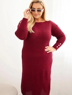 Dámské šaty Plus Size s bordó model 21393350 - K-Fashion