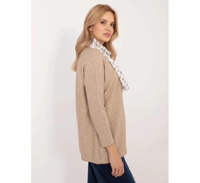 Bluzka DHJ BZ model 20608989 camelowy - FPrice Bluzka DHJ BZ model 20608989 camelowy - FPrice