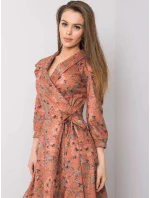 Sukienka LK SK model 20513990 ciemny pomarańczowy - FPrice Sukienka LK SK model 20513990 ciemny pomarańczowy - FPrice