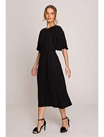 S399 Šaty s puzdrovými rukávmi - čierne