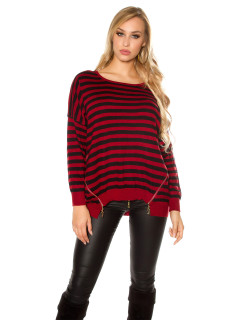Sexy KouCla Oversize jumper striped + Zip