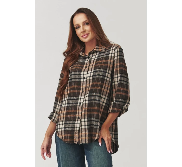 Košeľa s dlhým rukávom model 219733 Makadamia