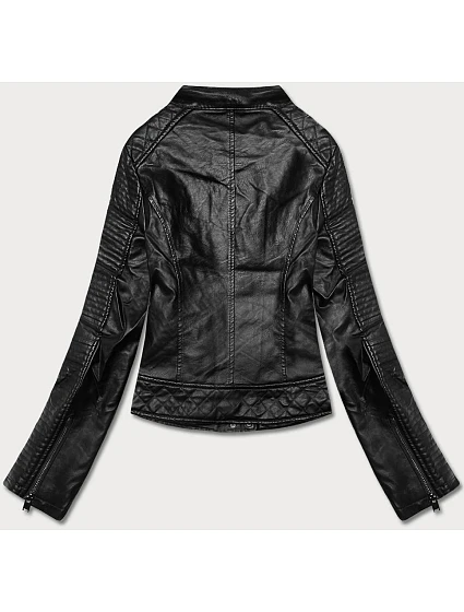 Černá bunda ramoneska se stojáčkem model 18125315 - Forget me not FASHION