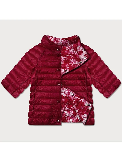 Dámska plus size bunda s 3/4 rukávmi Minoritská červená/mäkká (M23-7010-16)