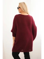 Dámsky sveter s mohérovým pončom v bordovej farbe Dámsky sveter s mohérovým pončom v bordovej farbe