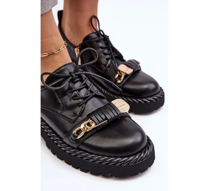 Damskie Skórzane Półbuty D&A MR870-80 Czarne