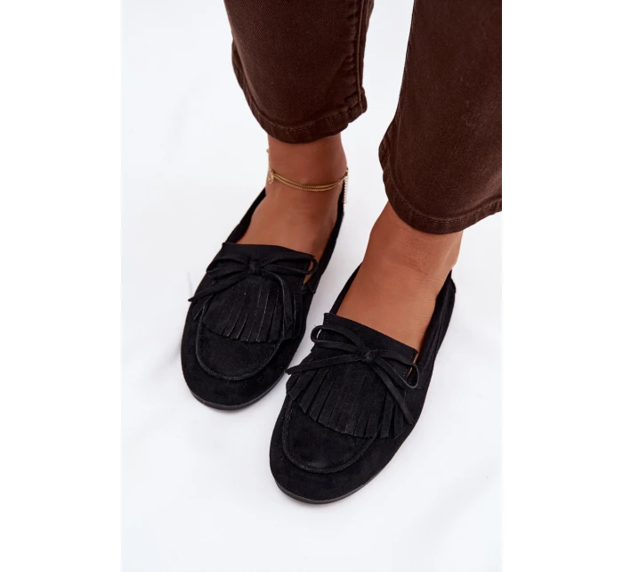 Dámské mokasíny s třásněmi černé Janelisse