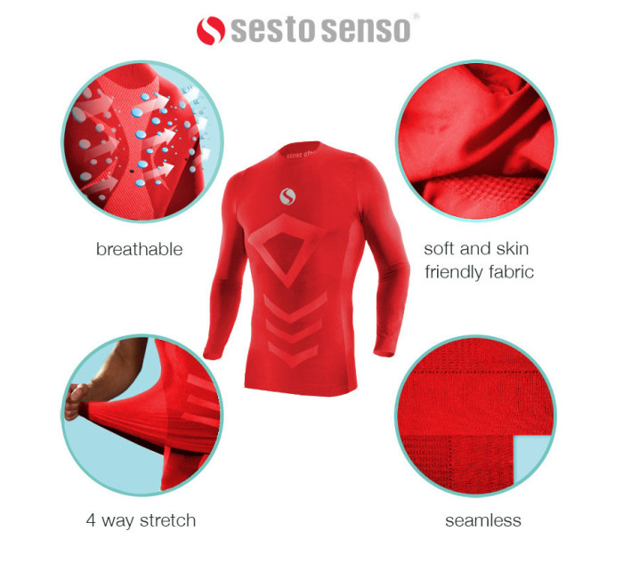 Sesto Senso Thermo Top s dlhým rukávom CL40 Red