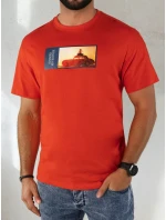Pánské oranžové tričko s potiskem Dstreet model 21975036 - FashionStreet