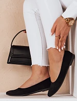 Dámske semišové baleríny s plochým podpätkom GLAMINO black FashionStreet ZY0763