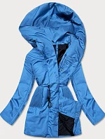 Svetlomodrá dámska bunda s kapucňou (HO-22)