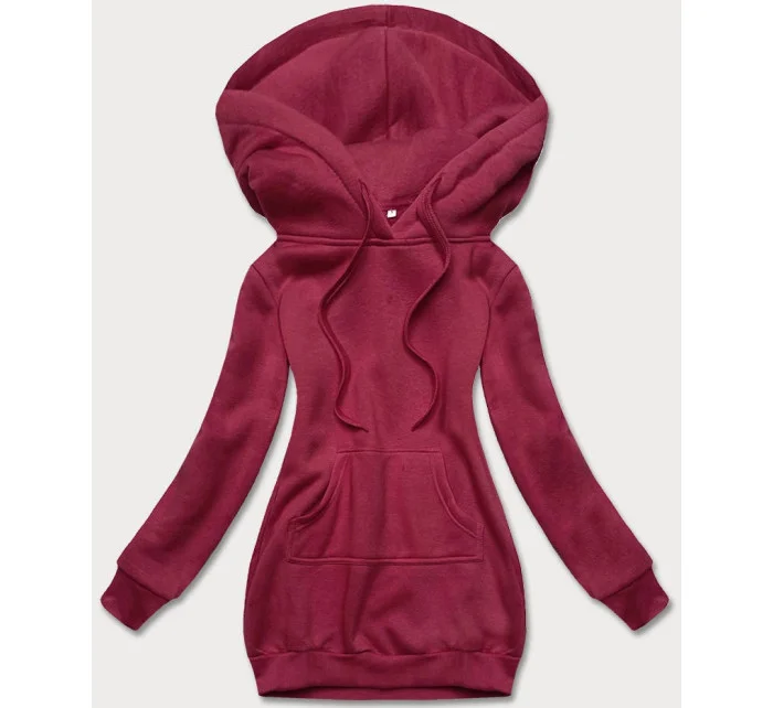 Dámská klokaní mikina ve vínové bordó barvě model 17789384 - J.STYLE Dámská klokaní mikina ve vínové bordó barvě model 17789384 - J.STYLE