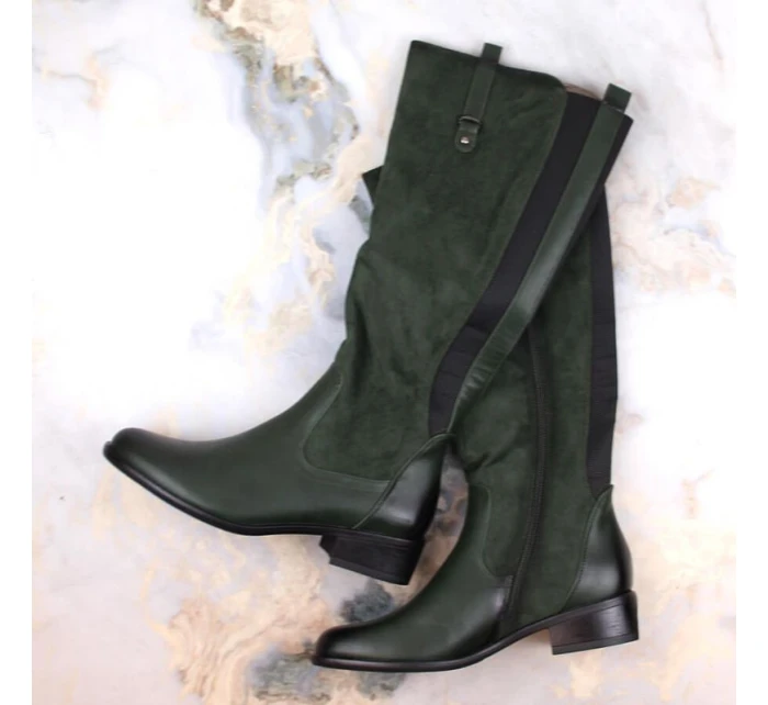 Jezzi W JEZ410C zelené zateplené čižmy