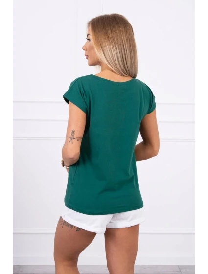 Blúzka s potlačou pier zelená