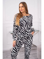 Zebra velúrová sada čierna+biela